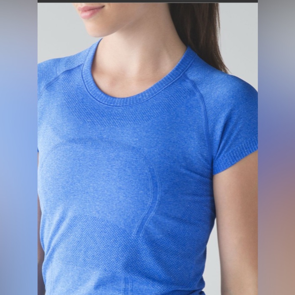 Lululemon Swiftly Tech Short-Sleeve Shirt 2.0*HipLength in Heathered Harbor Blue